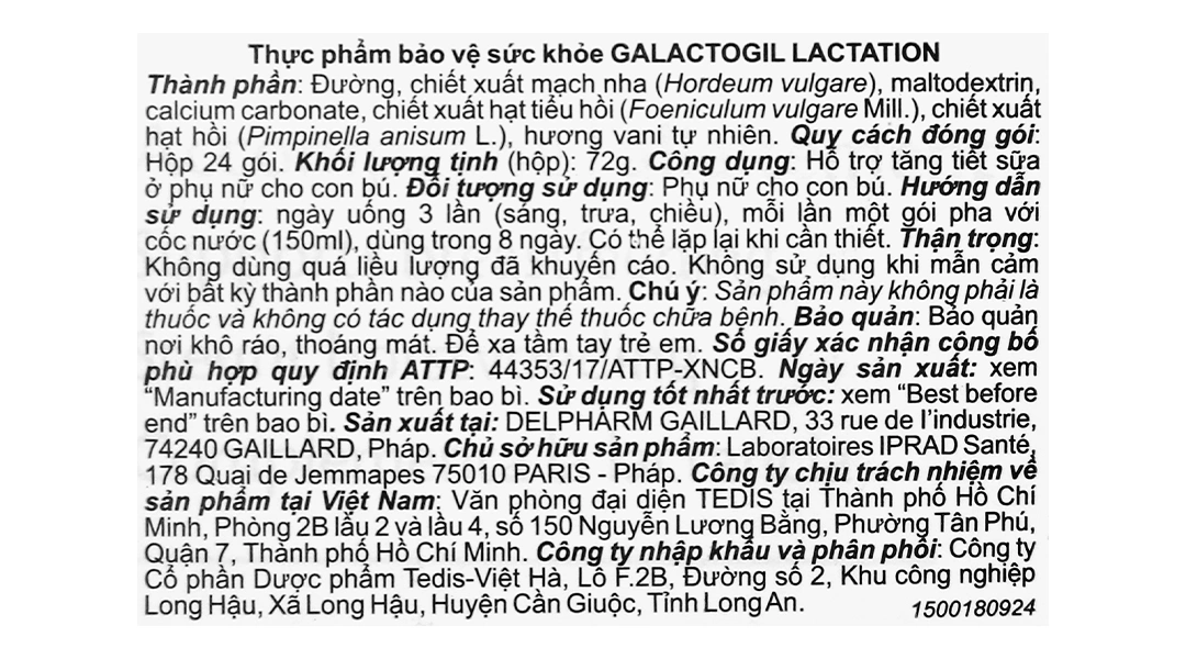 Galactogil Lactation hộp 24 gói - 4