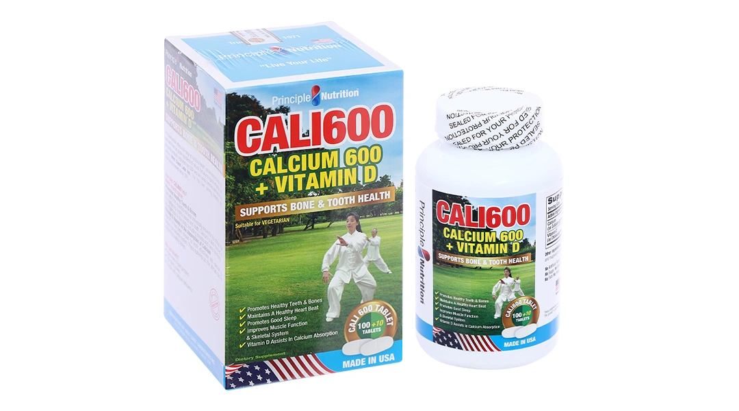 PN Cali 600 Calcium 600 + Vitamin D lọ 110 viên - 