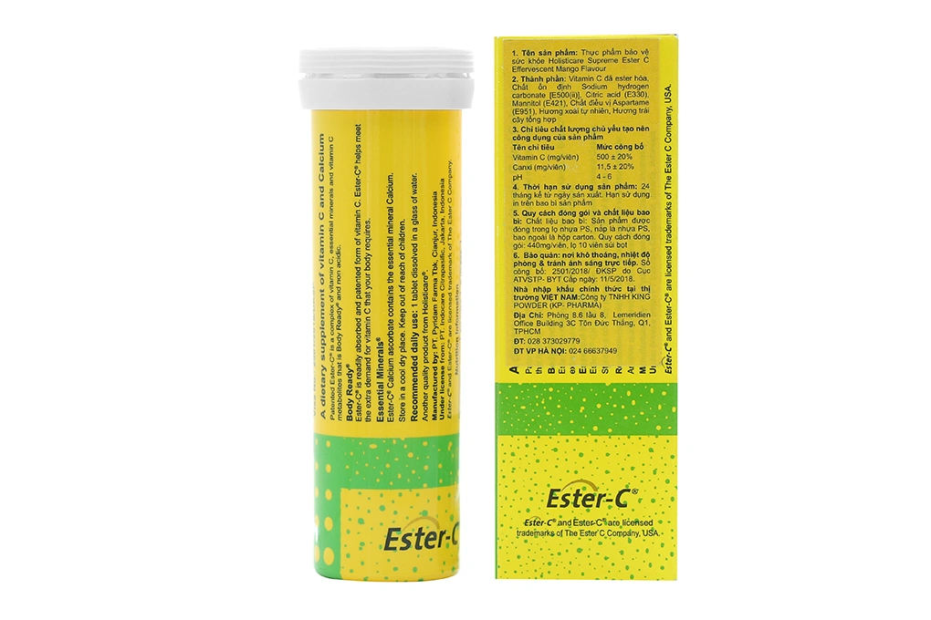 Viên Sủi Ester C Vị Xoài tuýp 10 viên - 2