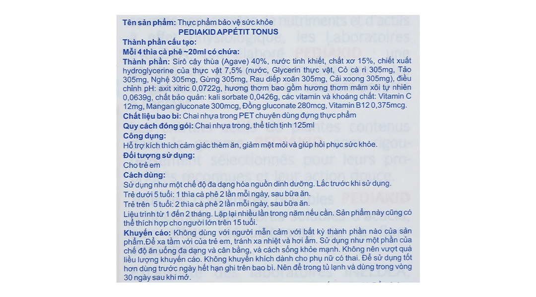 Pediakid Appetit Tonus chai 125ml - 5