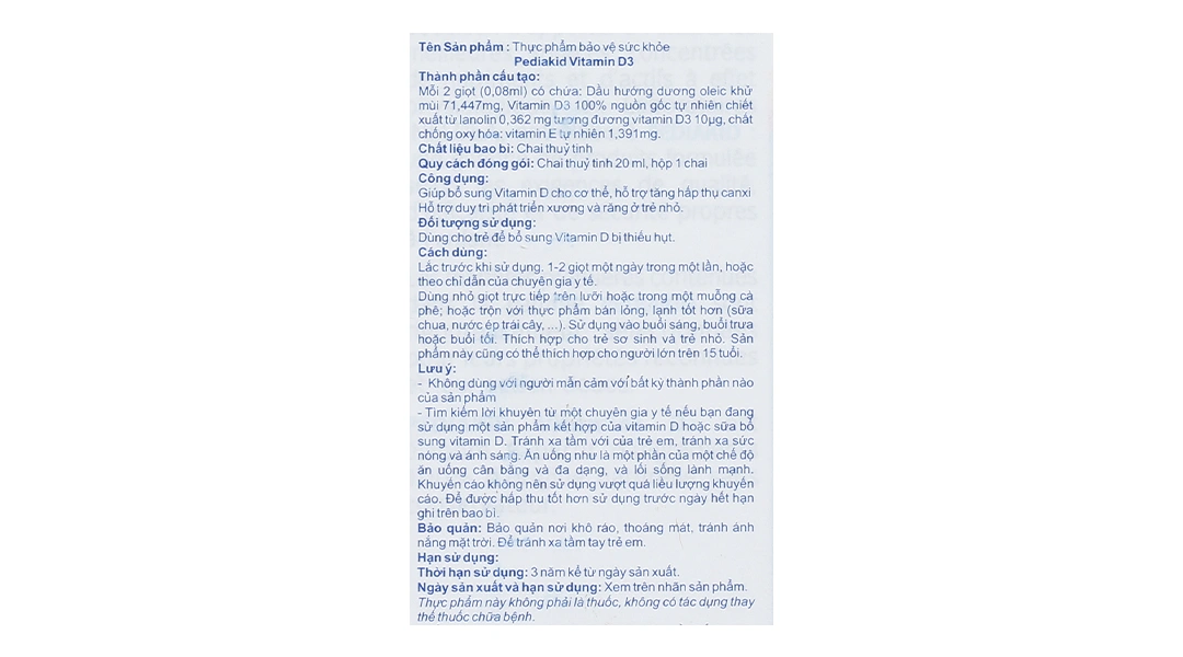 Pediakid Vitamin D3 chai 20ml - 4