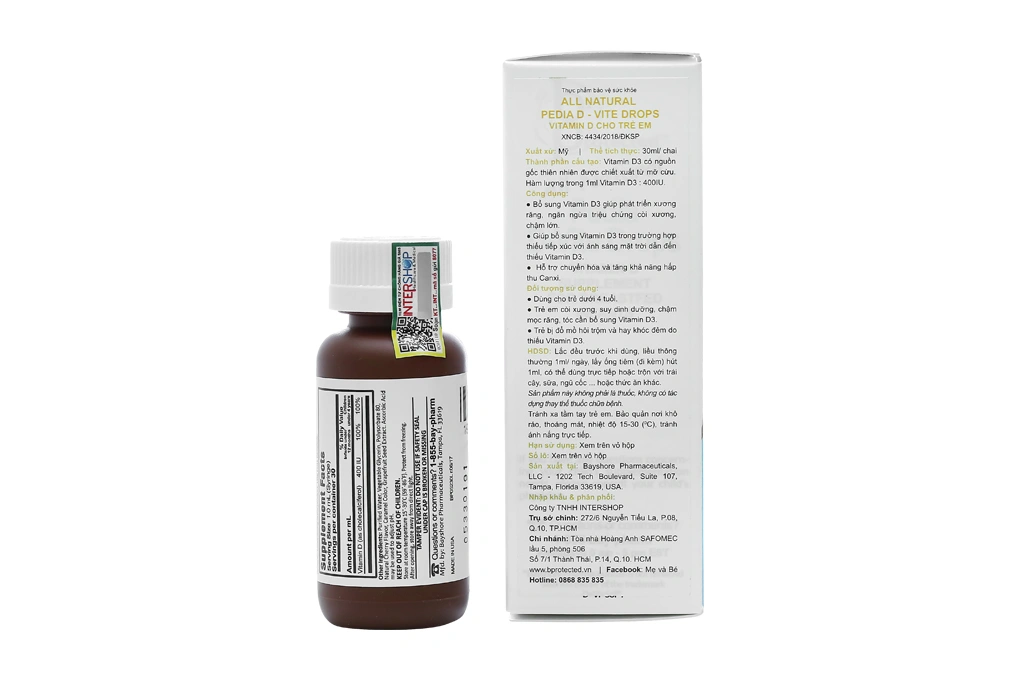 Dung dịch All Natural Pedia D-Vite Drops bổ sung vitamin D3 chai 30ml - 3