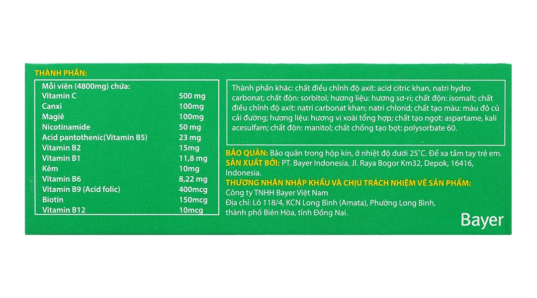 Berocca Performance Mango tuýp 10 viên - 3
