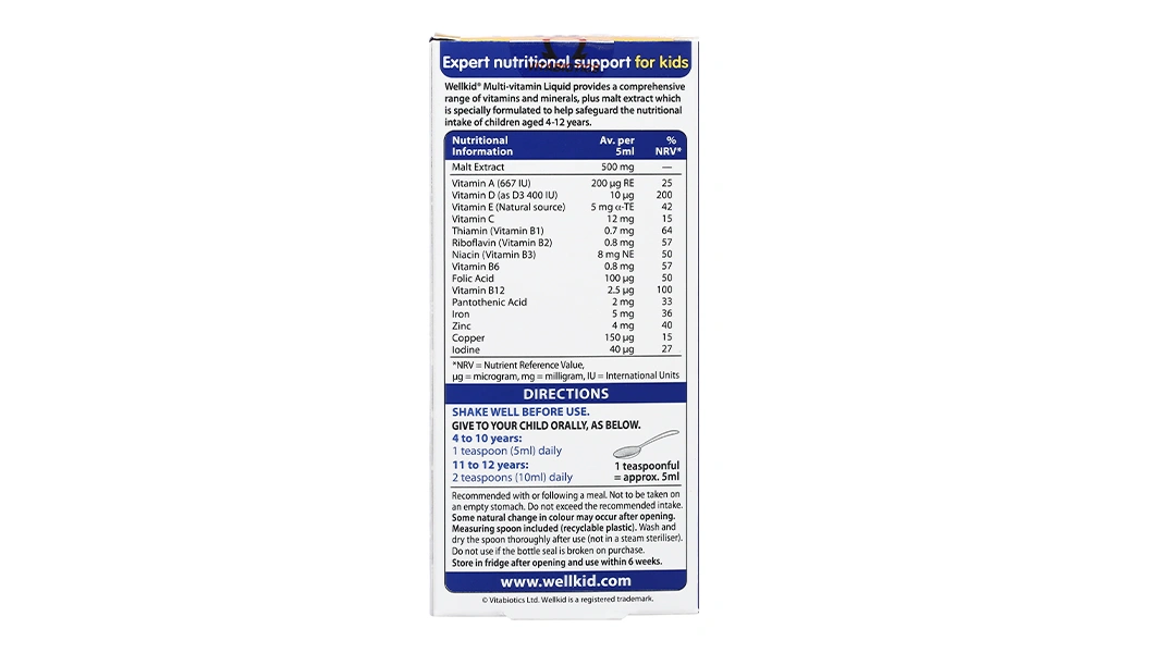 Vitabiotics Wellkid Multi-Vitamin Liquid chai 150ml - 1
