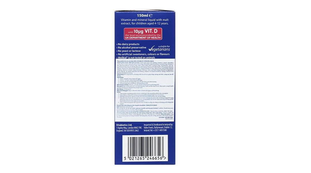 Vitabiotics Wellkid Multi-Vitamin Liquid chai 150ml - 2