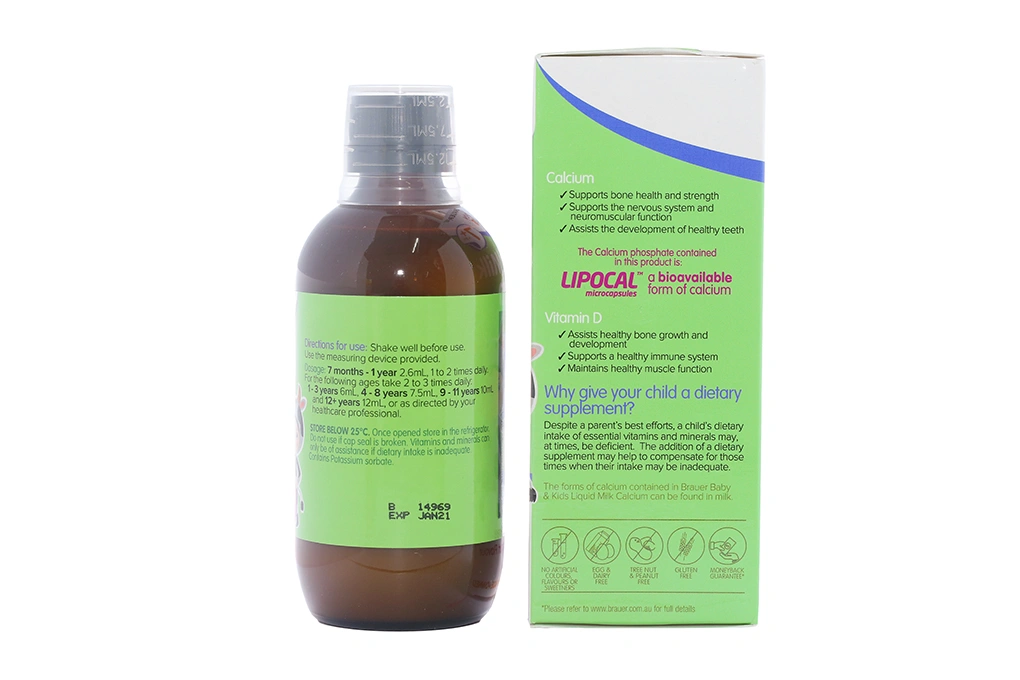 Brauer Baby & Kids Liquid Milk Calcium chai 200Ml - 1