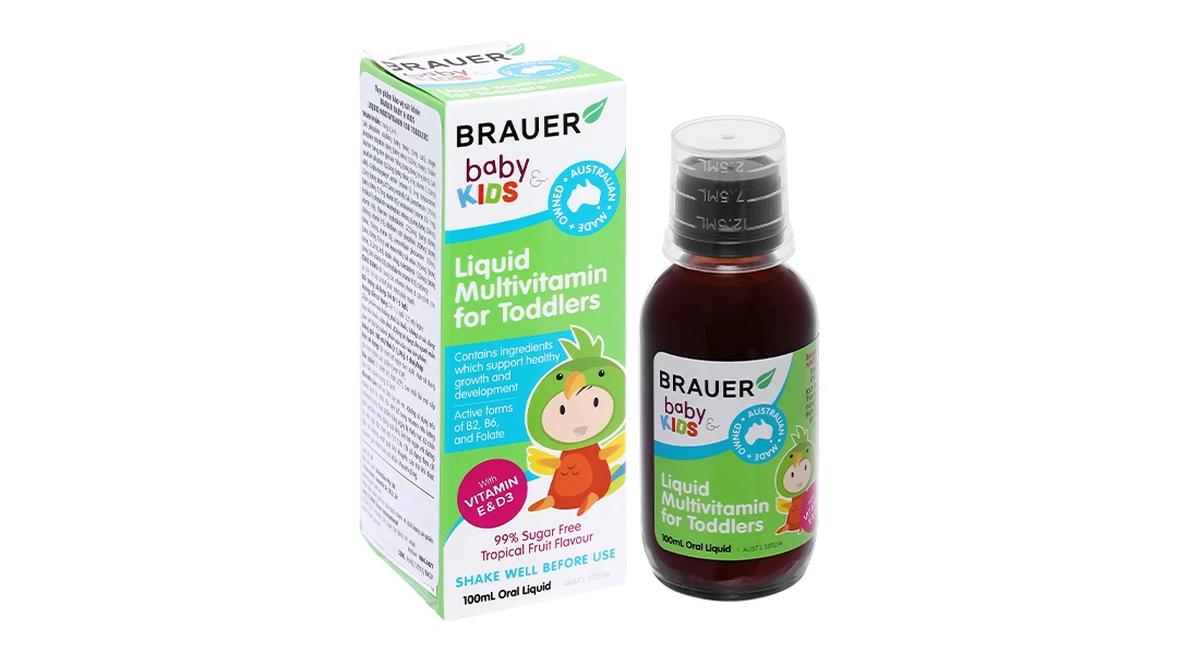Brauer Baby & Kids Liquid Multivitamin For Toddlers chai 100ml - 