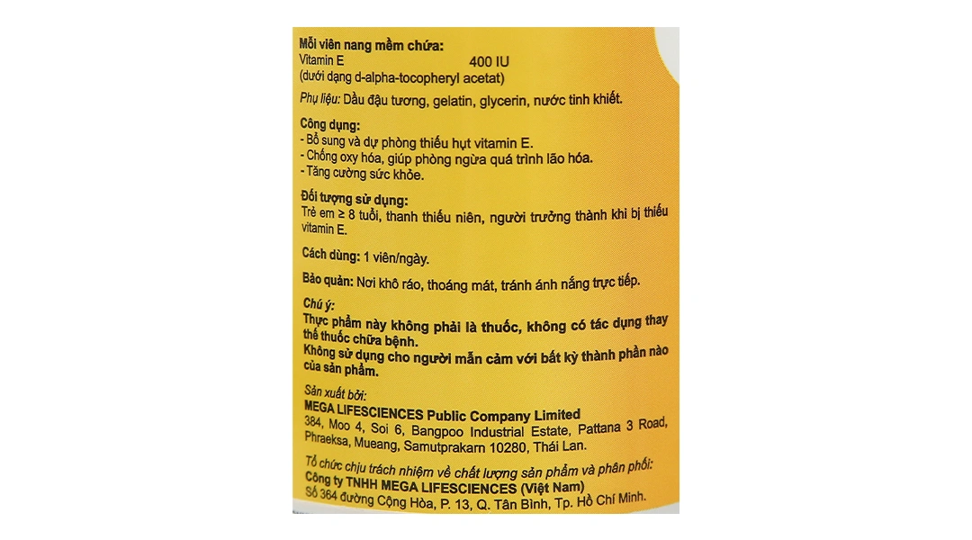 Medicrafts Natural Vitamin E 400 lọ 30 viên - 5