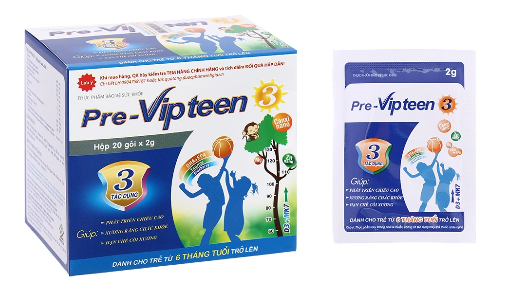 Pre Vipteen 3 hộp 20 gói - 