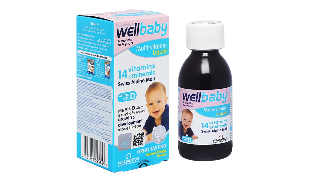Vitabiotics Wellbaby Multi-Vitamin Liquid chai 150ml - 