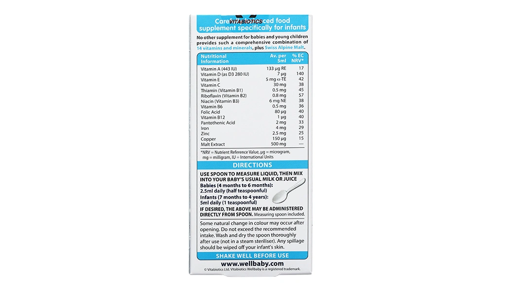 Vitabiotics Wellbaby Multi-Vitamin Liquid chai 150ml - 1