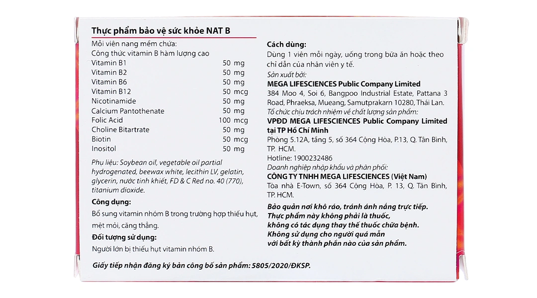 Mega We Care Nat B bổ sung vitamin nhóm B hộp 30 viên - 2