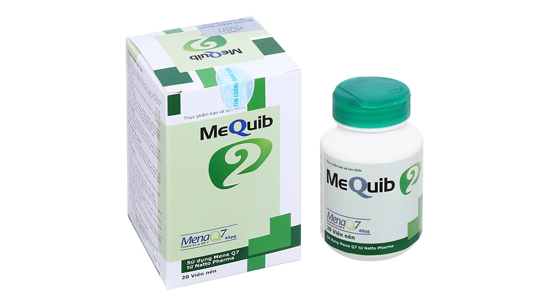 Mequib 2 hỗ trợ xương, răng chắc khỏe, giảm nguy cơ thiếu canxi lọ 20 viên - 