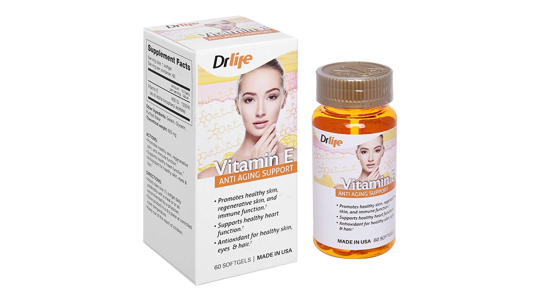 Viên Uống Vitamin E Anti Aging Support Drlife hộp 60 viên - 