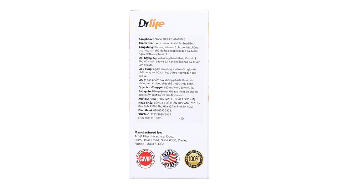 Viên Uống Vitamin E Anti Aging Support Drlife hộp 60 viên - 4
