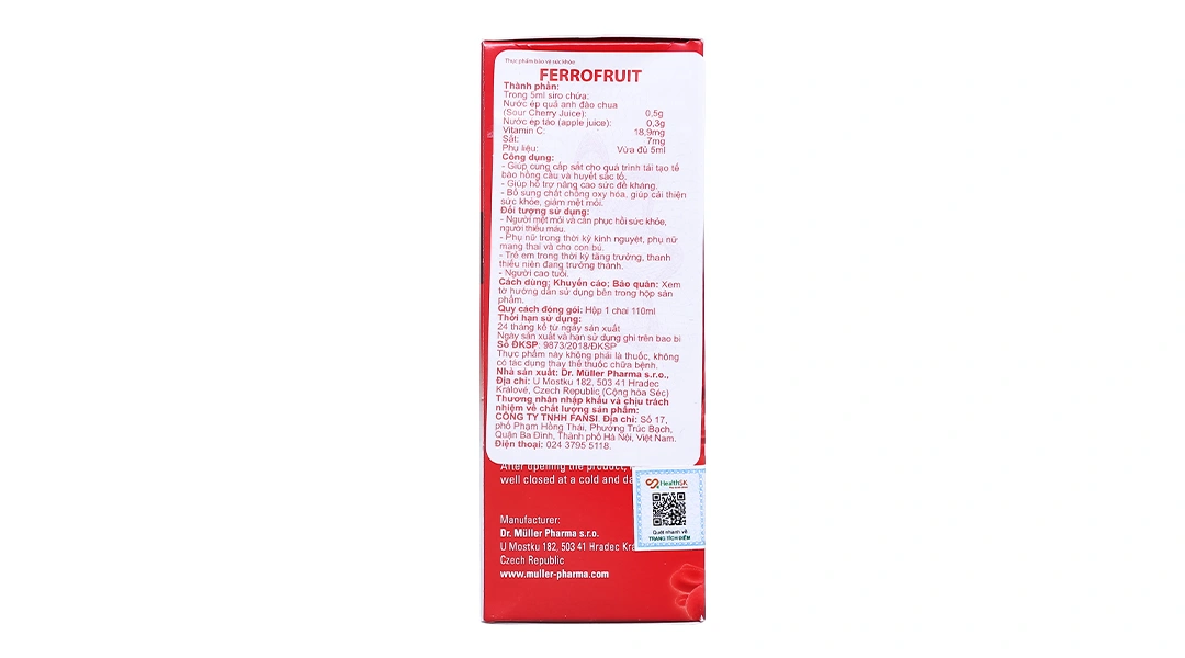 Siro Ferro Fruit cung cấp sắt, hỗ trợ tạo máu chai 110ml - 2