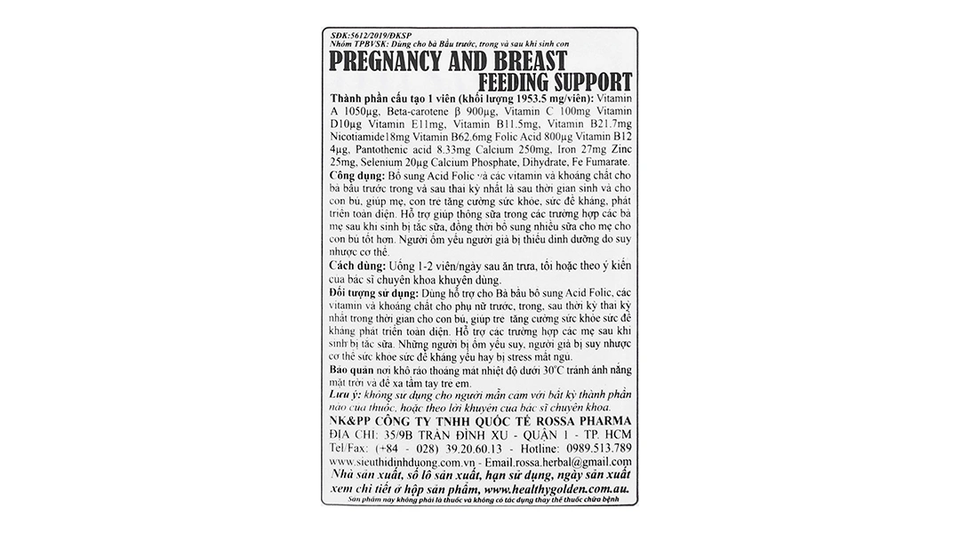 Healthy Golden Pregnancy And Breast Feeding Support hộp 30 viên - 4