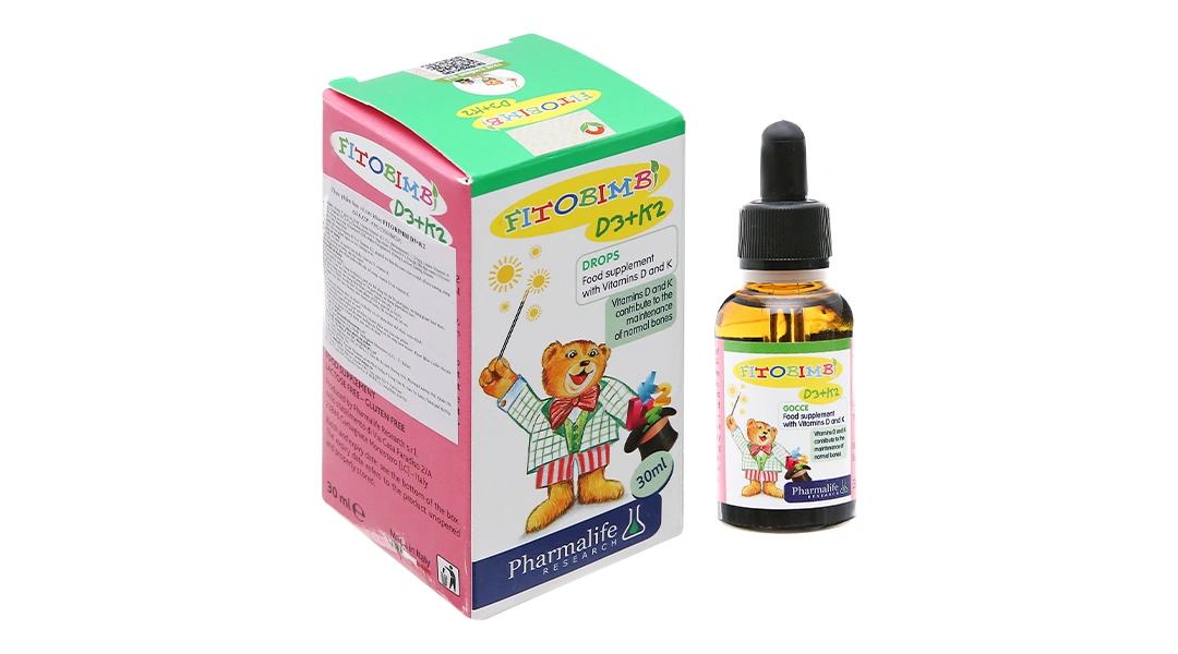 Fitobimbi D3+K2 hỗ trợ giảm nguy cơ còi xương ở trẻ chai 30ml - 