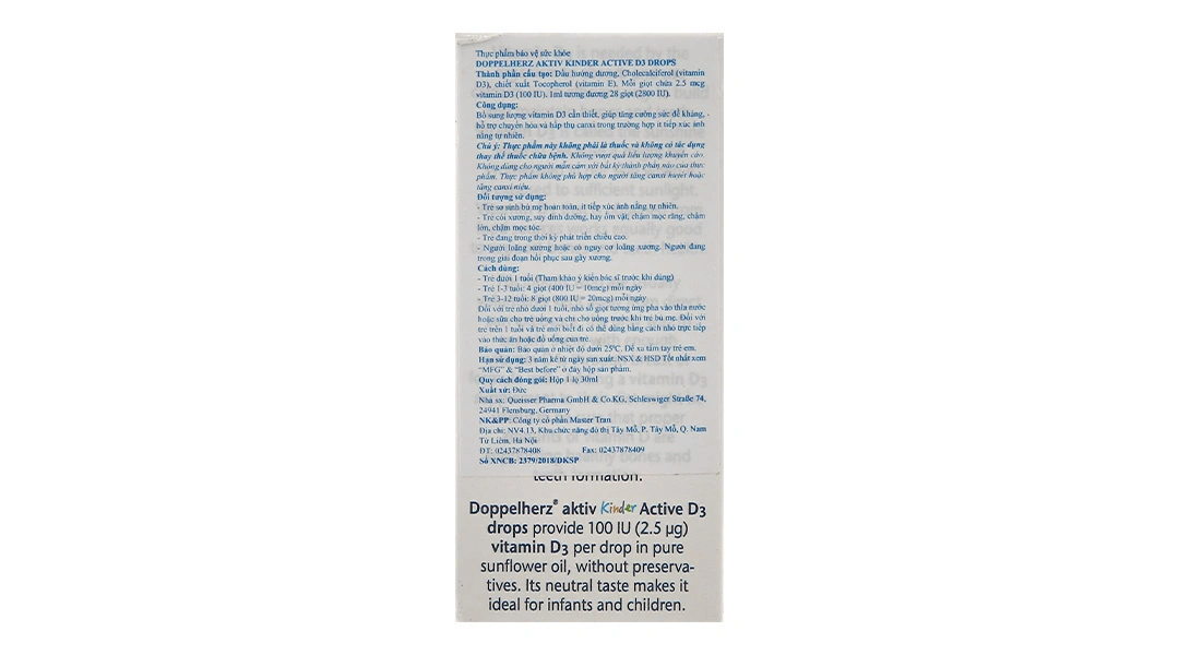 Doppelherz Aktiv Kinder Active D3 Drops chai 30ml - 1