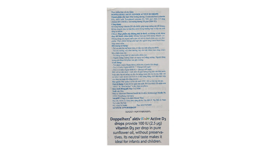 Doppelherz Aktiv Kinder Active D3 Drops chai 30ml - 2