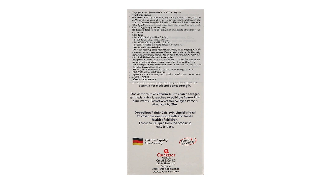 Doppelherz Aktiv Kinder Calciovin Liquid chai 200ml - 1