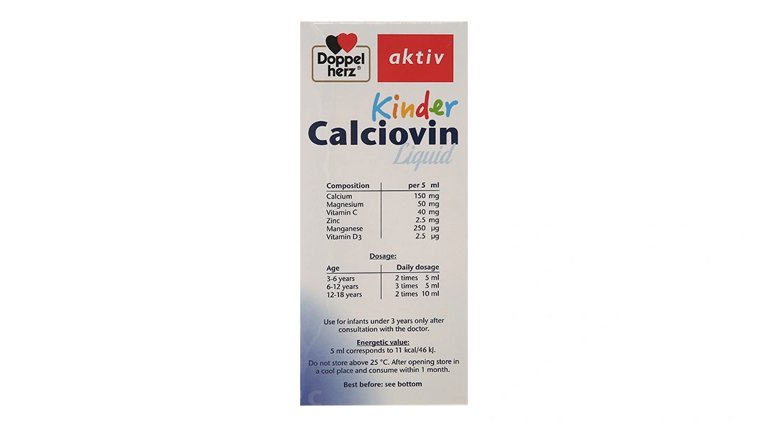 Doppelherz Aktiv Kinder Calciovin Liquid chai 200ml - 3