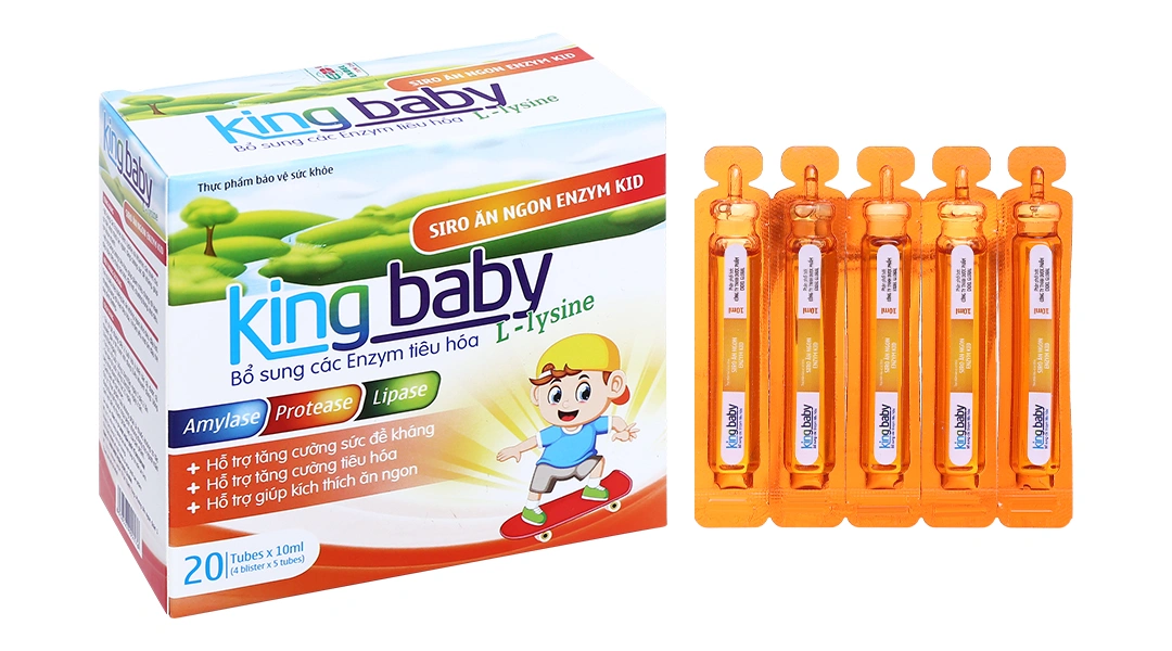 King Baby Siro Ăn Ngon Enzym Kid hộp 20 ống x 10ml - 