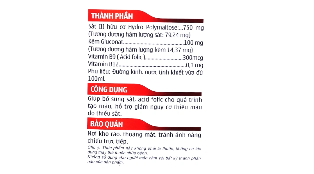 King Baby Siro Sắt Hữu Cơ Polymax hộp 20 ống x 10ml - 3