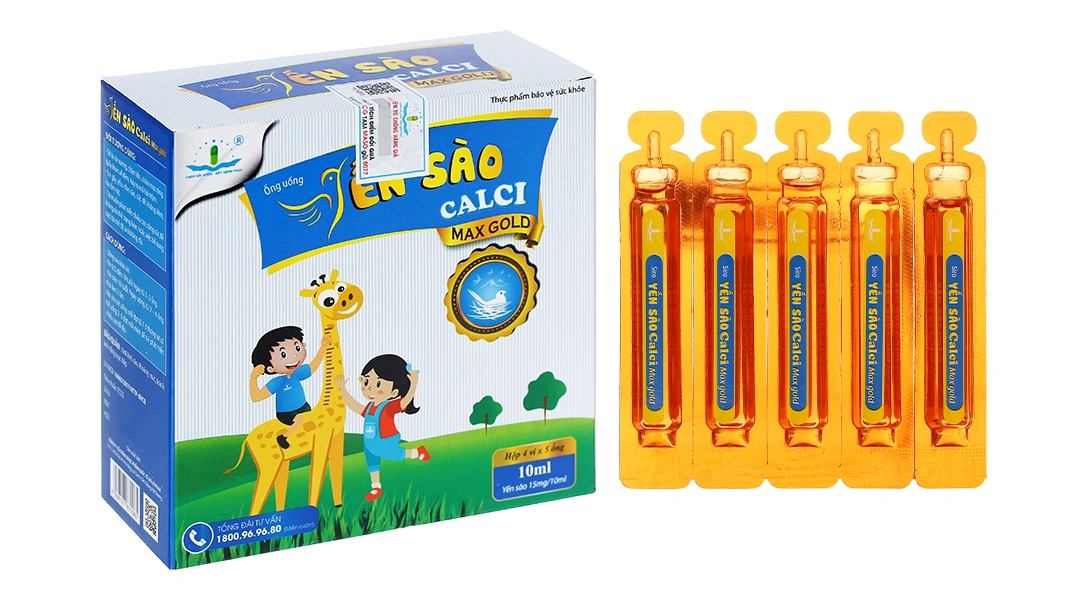 Siro Yến sào Calci Max Gold bổ xung canxi giúp bé cao hơn hộp 20 ống x 10ml - 