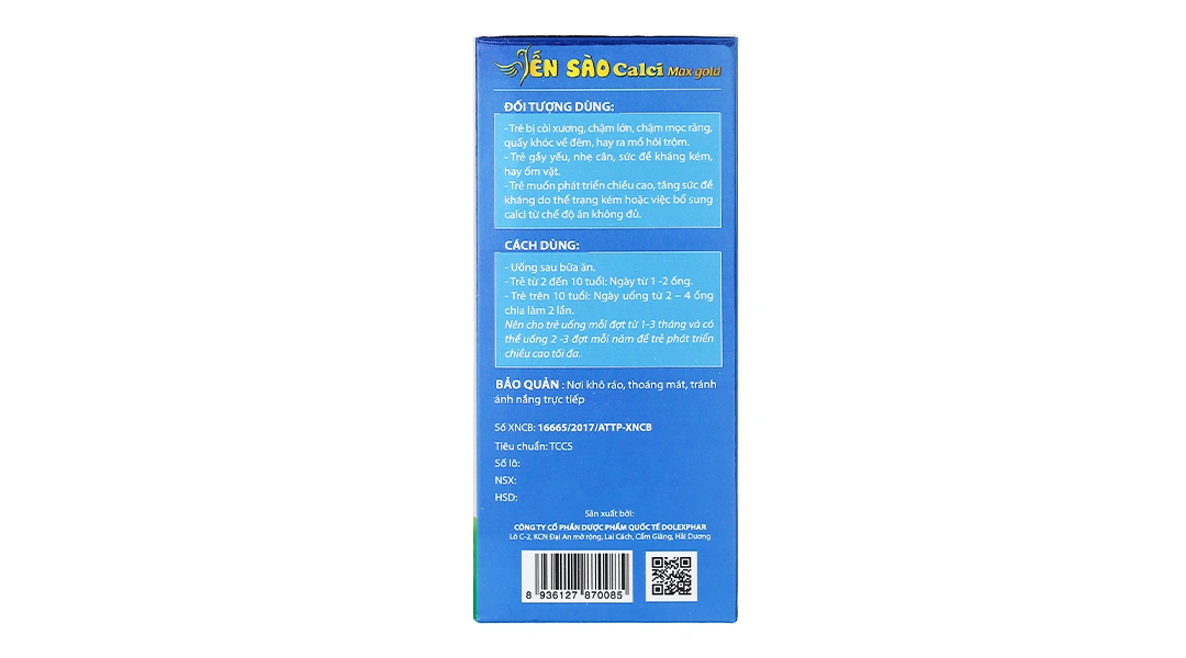 Siro Yến sào Calci Max Gold bổ xung canxi giúp bé cao hơn hộp 20 ống x 10ml - 3
