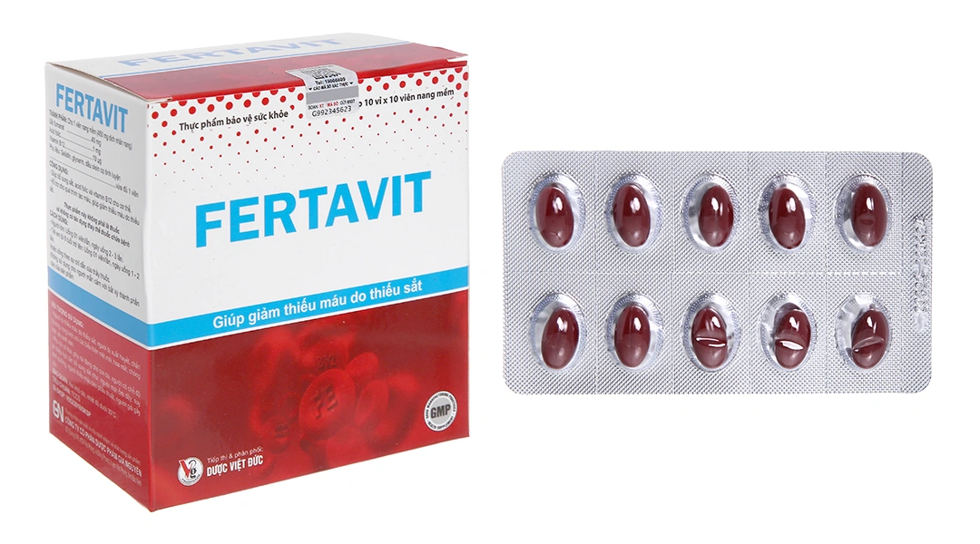 Fertavit hỗ trợ giảm thiếu máu do thiếu sắt hộp 100 viên - 