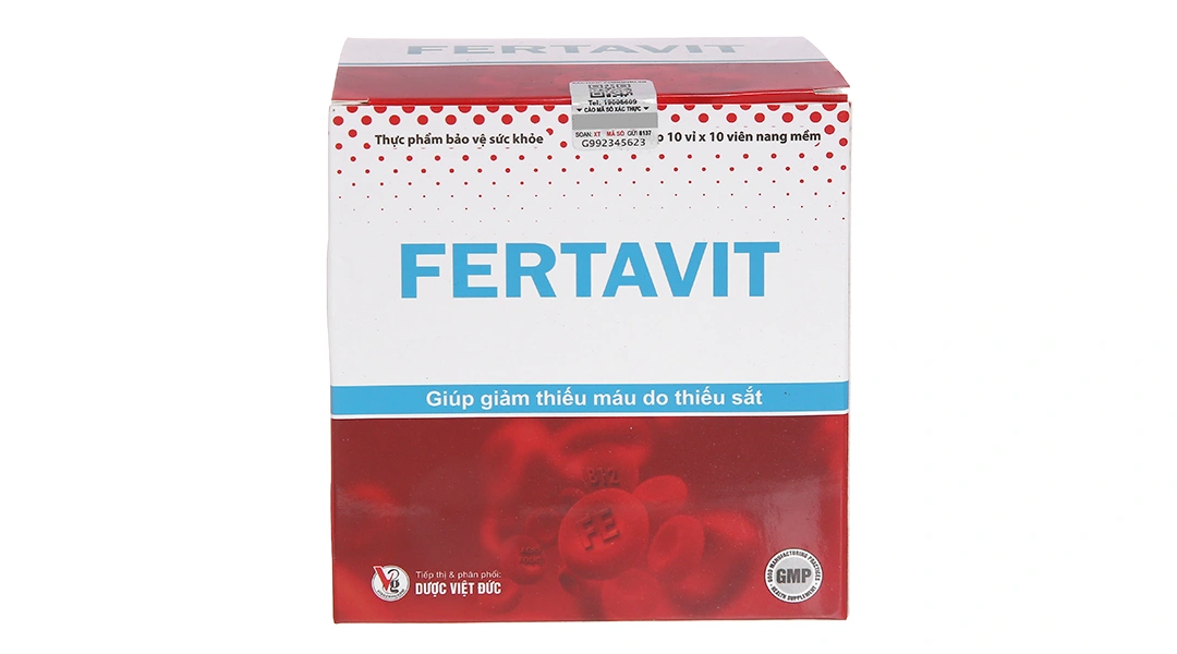 Fertavit hỗ trợ giảm thiếu máu do thiếu sắt hộp 100 viên - 1