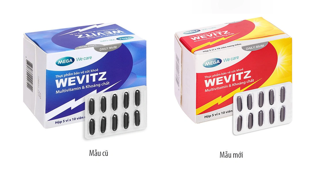 Mega We Care Wevitz bổ sung vitamin, khoáng chất thiết yếu hộp 50 viên - 