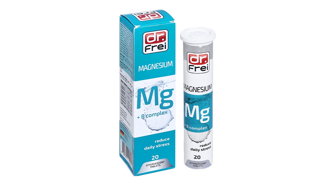 Viên sủi Dr. Frei Magnesium + B Complex hỗ trợ giảm stress tuýp 20 viên - 