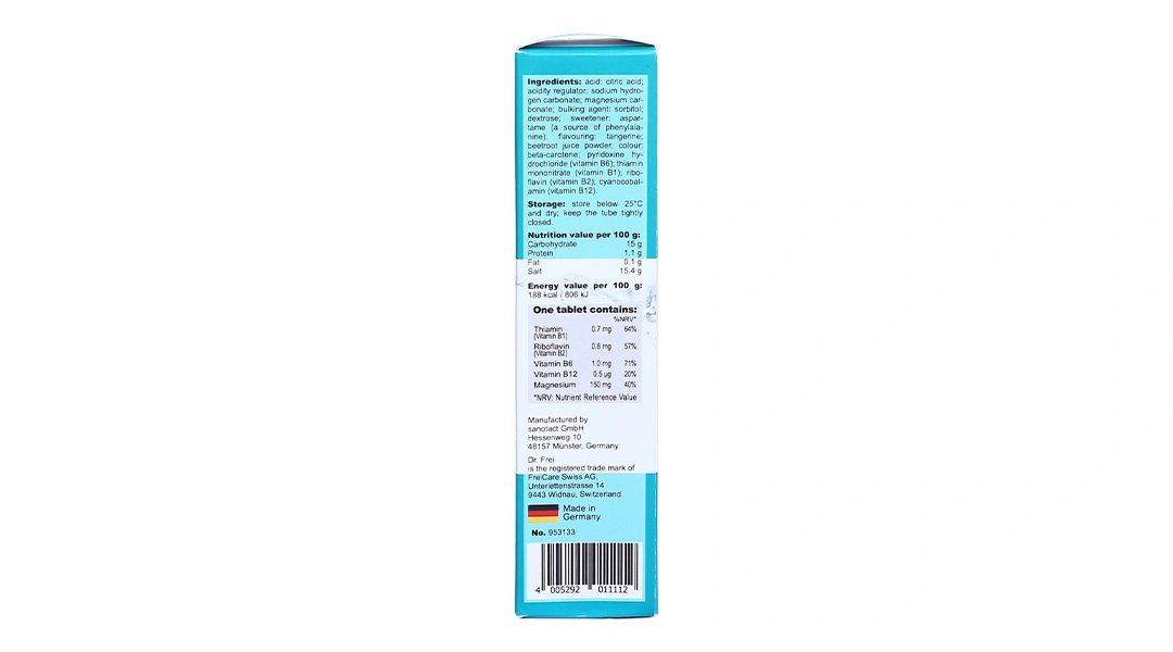 Viên sủi Dr. Frei Magnesium + B Complex hỗ trợ giảm stress tuýp 20 viên - 1