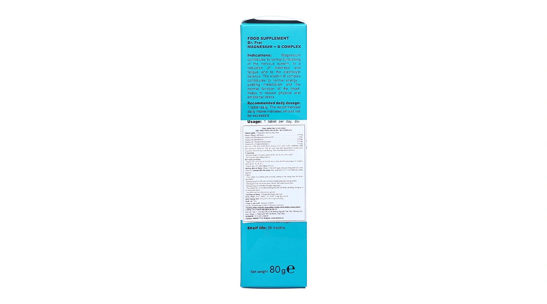 Viên sủi Dr. Frei Magnesium + B Complex hỗ trợ giảm stress tuýp 20 viên - 2