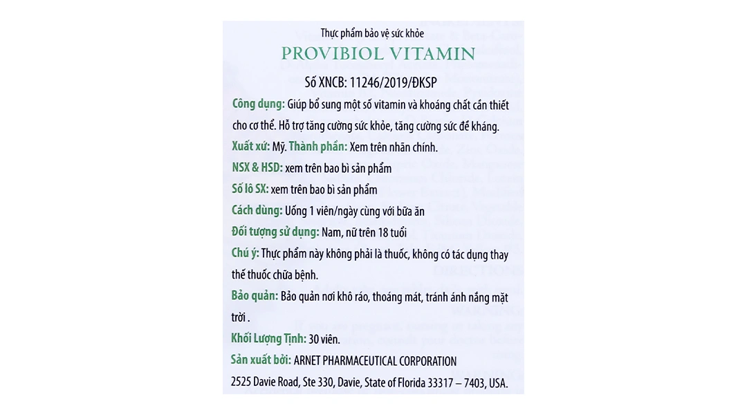 Provibiol Vitamin lọ 30 viên - 6