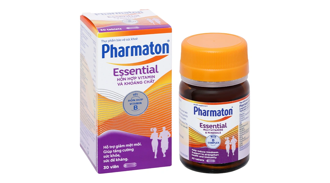 Pharmaton Essential hỗ trợ giảm mệt mỏi, tăng cường sức đề kháng hộp 30 viên - 