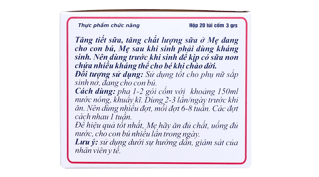 Cốm lợi sữa Mummilk hỗ trợ tăng tiết sữa hộp 20 gói x 3g - 3