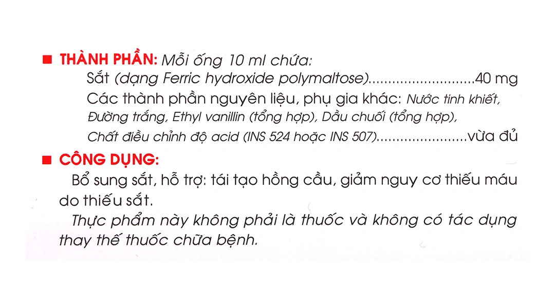 Feritonic hộp 20 ống x 10ml - 4