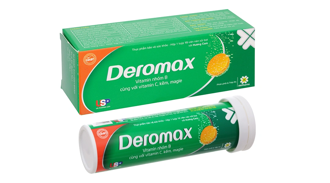 Thực phẩm bảo vệ sức khỏe Deromax tuýp 10 viên - 
