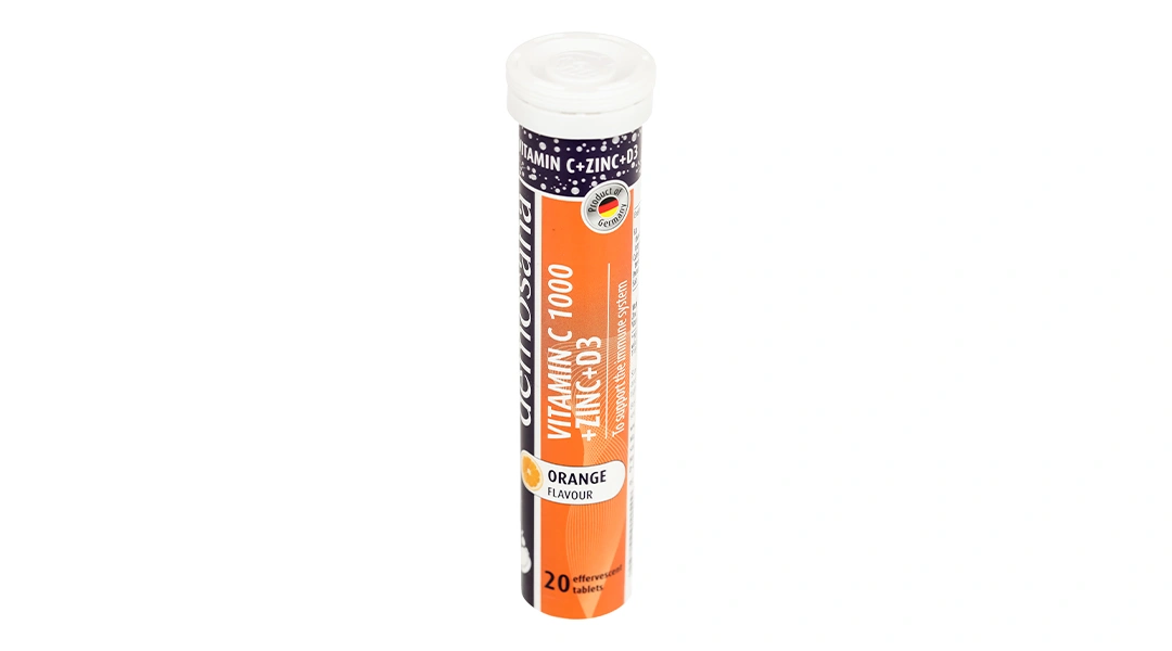 Viên Sủi Demosana C1000 + Zinc + D3 Vị Cam tuýp 20 viên - 