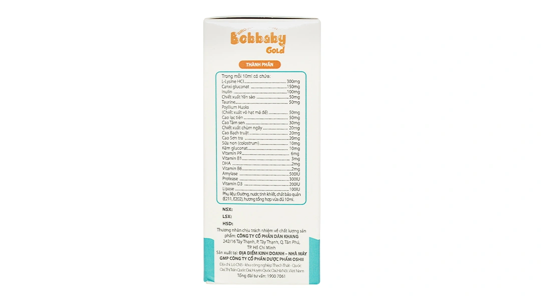 Siro Ăn Ngon Ngủ Ngon Bobbaby Gold hộp 20 ống x 10ml - 2