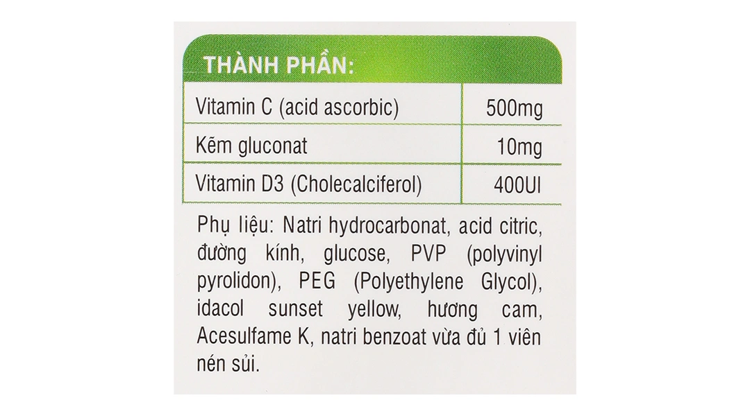 Viên Sủi Vitamin C Caliusa hộp 10 viên - 4