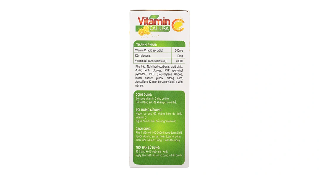 Viên Sủi Vitamin C Caliusa hộp 10 viên - 3