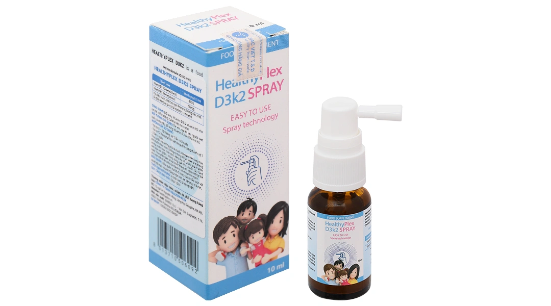Dung dịch xịt Healthyplex D3K2 Spray chai 10ml - 