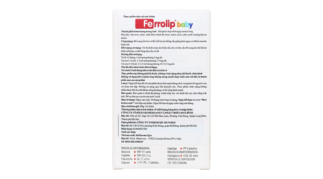 Thực phẩm bảo vệ sức khỏe Ferrolip Baby chai 30ml - 2