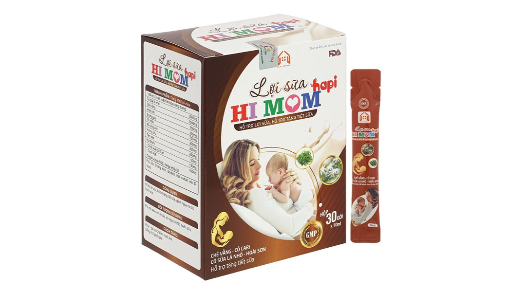 Lợi Sữa Hi Mom Hapi  hỗ trợ tăng tiết sữa hộp 30 gói - 