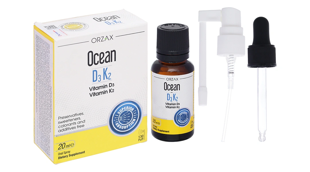 Ocean D3K2 hỗ trợ tăng cường hấp thu canxi chai 20ml - 12