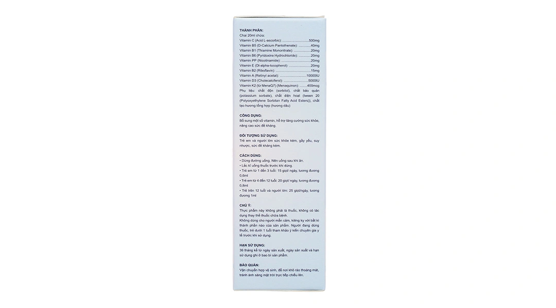 Mul-Tamins hỗ trợ tăng cường sức khỏe chai 20ml - 3